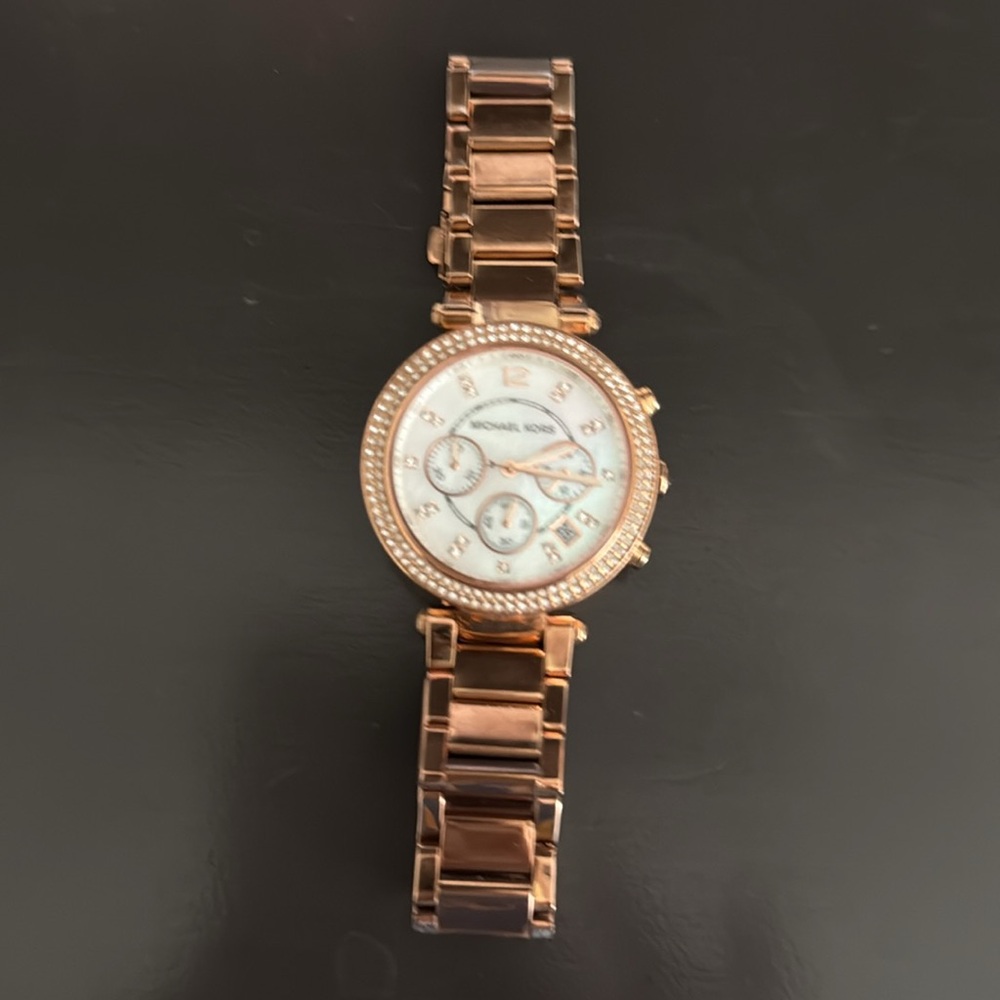 Michael Kors Gold Watch with Mother-of-Pearl Dial - Picture 5 of 6